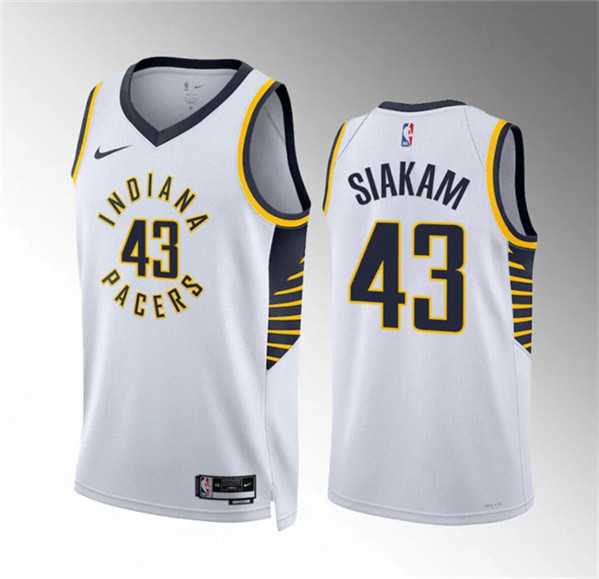 Mens Indiana Pacers #43 Pascal Siakam White Association Edition Stitched Basketball Jersey Dzhi->indiana pacers->NBA Jersey